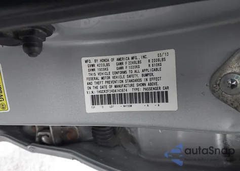 2013 Honda Accord Lx z USA, uszkodzony, nr VIN 1HGCR2F34DA143874